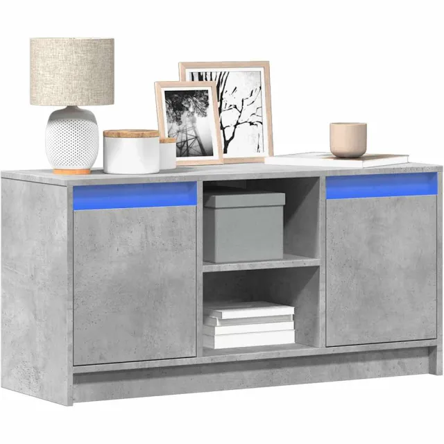 vidaXL Tv-meubel met LED 100x34x50 cm bewerkt hout betongrijs grijs, foto 2