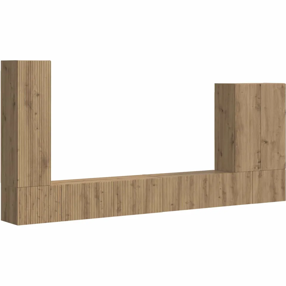 vidaXL TV Wandkast Set 6 st 98 x 31 x 29,5 cm Artisan Eiken Bruin