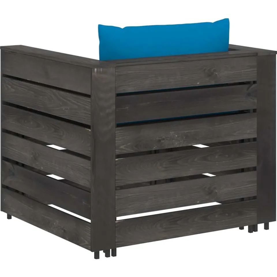 vidaXL 2-delige Loungeset met kussens grijs geïmpregneerd hout, foto 4