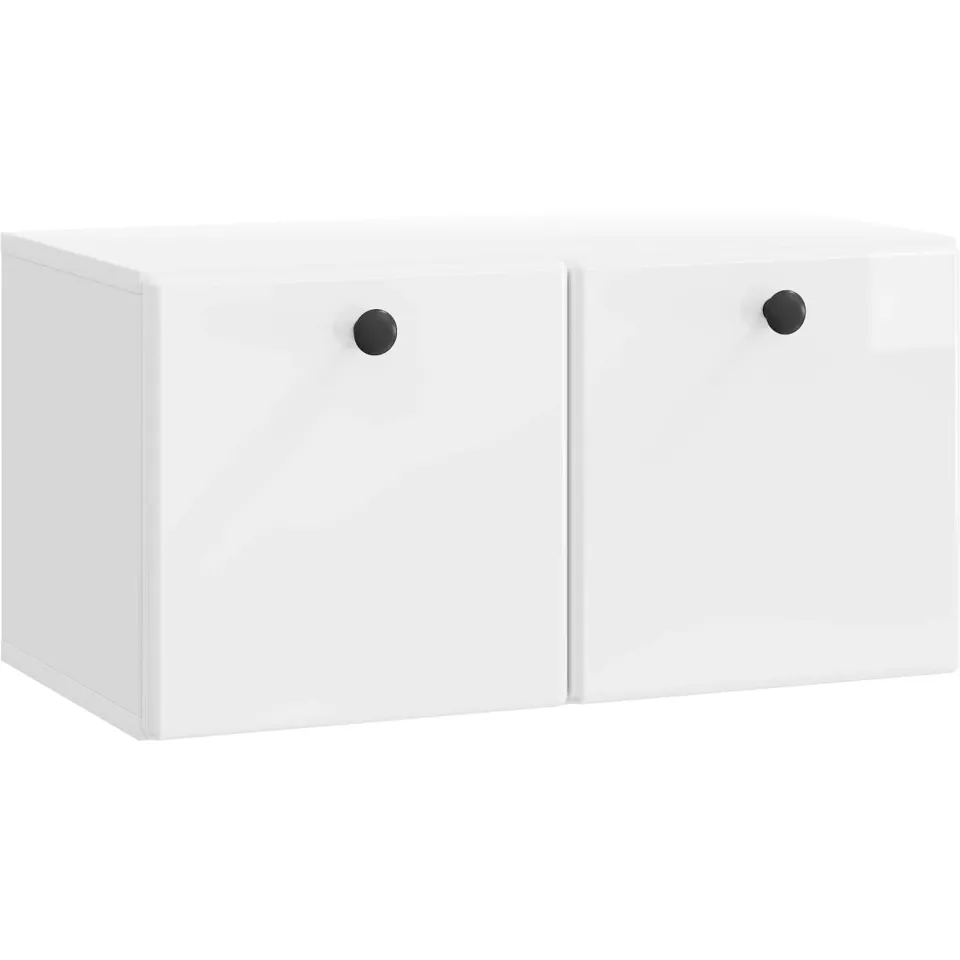 vidaXL Wandbeugel TV-kast 59,5 x 31 x 30 cm Hoogglans Wit Bewerkt hout, foto 3