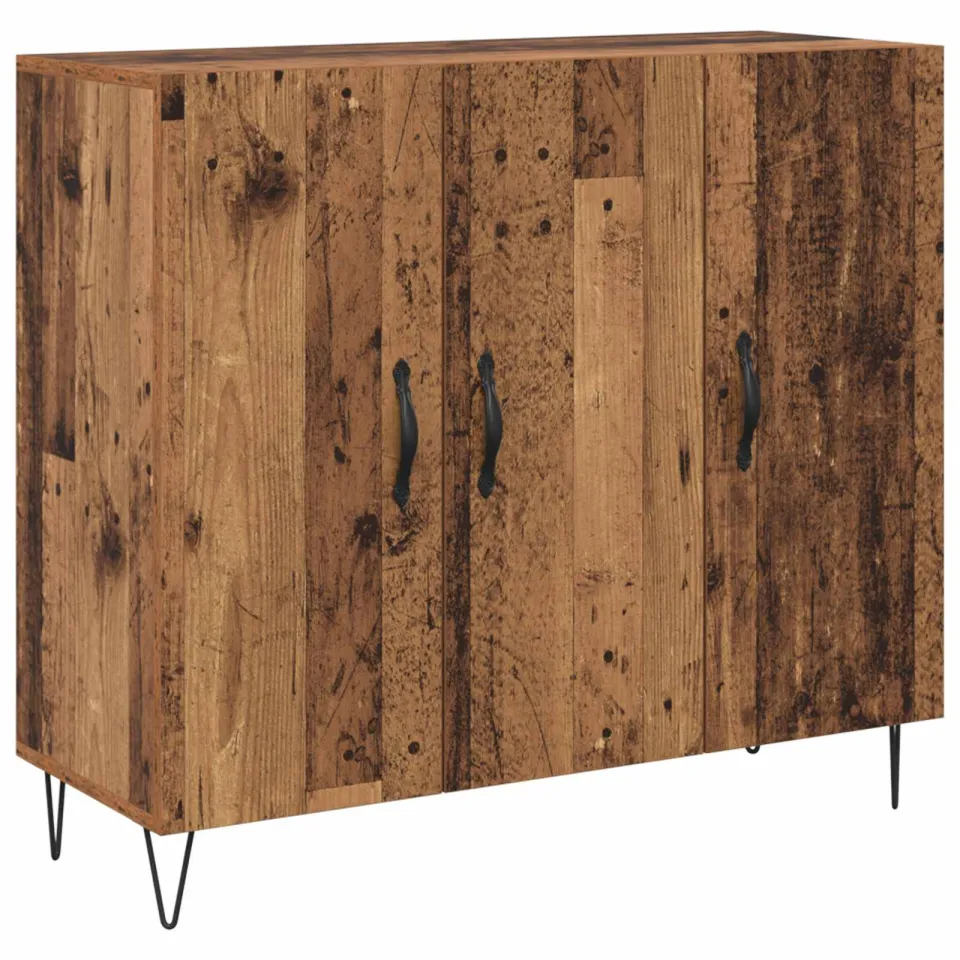 vidaXL Dressoir Oudhout 90 x 32,5 x 80 cm Bewerkt hout bruin, foto 3