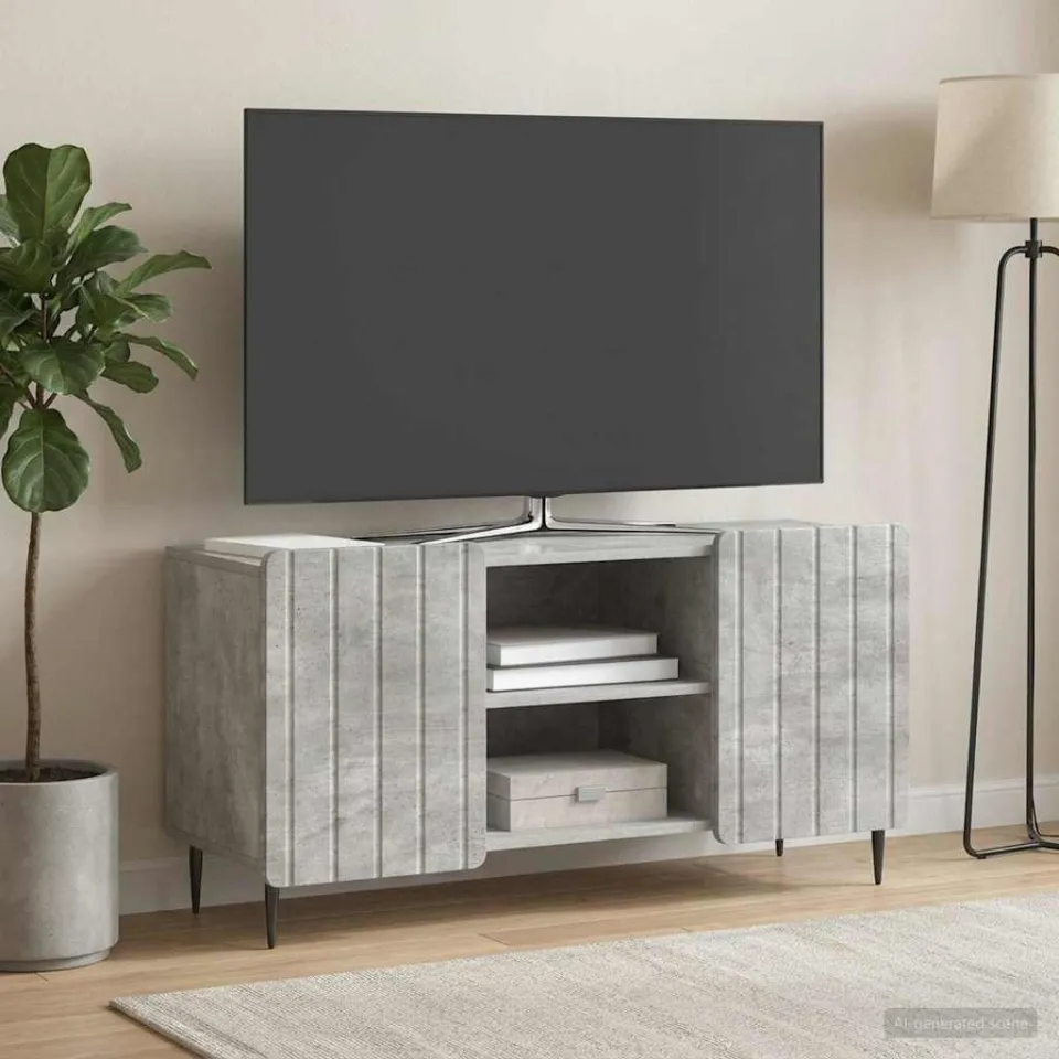 vidaXL TV-kast 102 x 34,5 x 52 cm Betongrijs Bewerkt hout grijs, foto 4