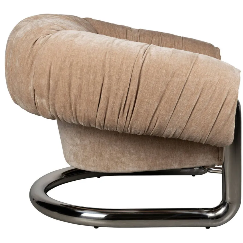 Dutchbone Marly Fauteuil Bruin/Chroom, foto 3