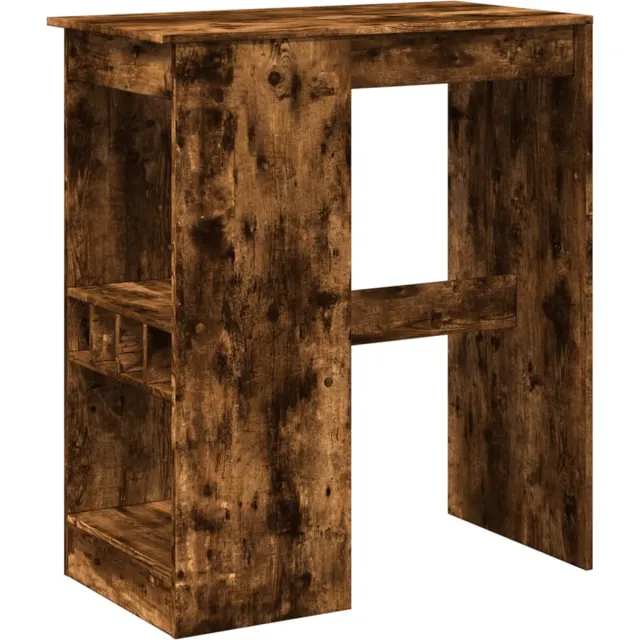 vidaXL Bartafel - met - rekken - 90x47,5x103,5 - cm - bewerkt - hout - gerookt - eiken gerookt eiken