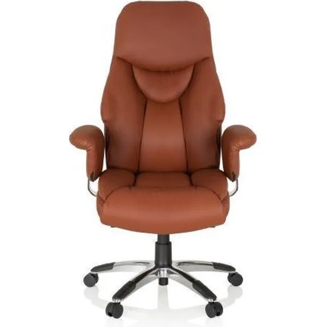 hjh office XXL directiestoel Prado Leder - Luxe fauteuil - Bruin - Kunstleder- hjh OFFICE