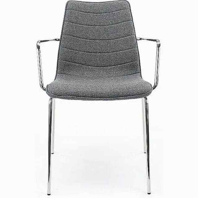 Workliving Verona Eetkamerstoel / Vergaderstoel - Met Armleuningen - Wolvilt Fenice 455 zachtgroen - frame zwart Groen - Zwart - Armleuningen