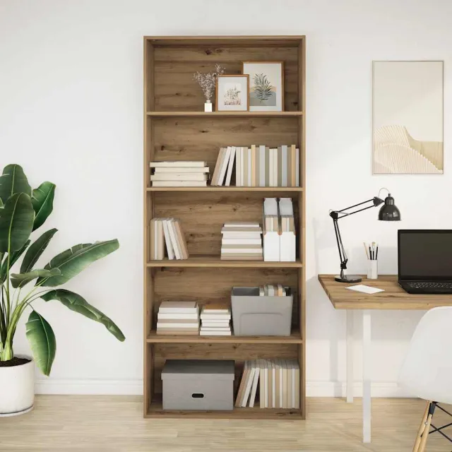 vidaXL Boekenkast 80x30x189 cm bewerkt hout artisanaal eikenkleur, foto 2