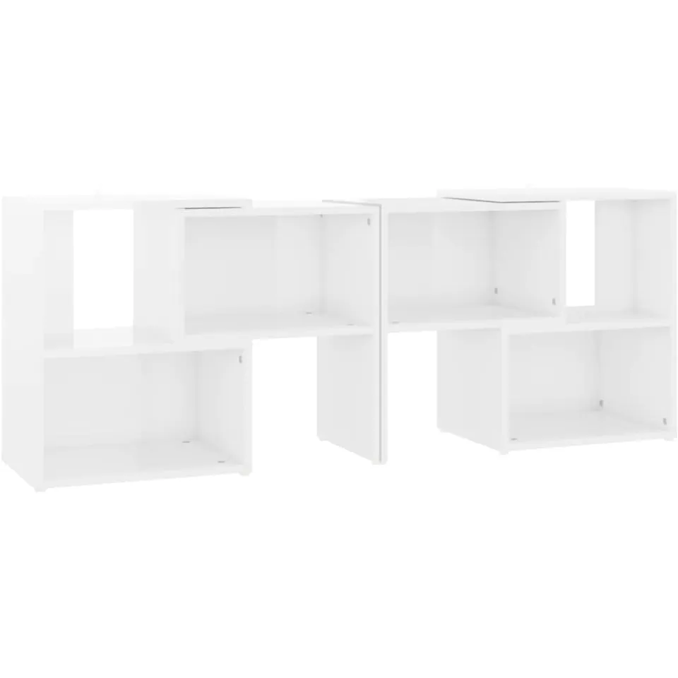 vidaXL Tv-meubel 104x30x52 cm bewerkt hout hoogglans wit, foto 3