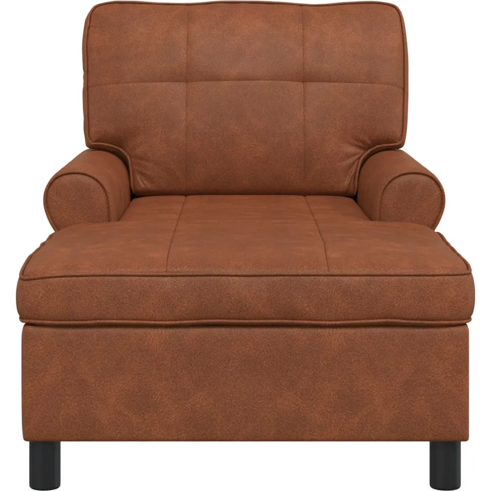 vidaXL Chaise Lounge Bruin Nep Leer 91 x 157 x 91 cm