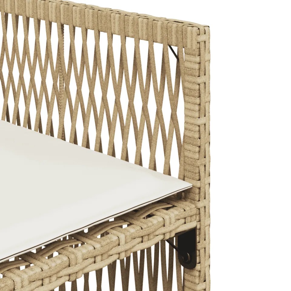 vidaXL 5-delige Tuinset met kussens poly rattan beige, foto 4