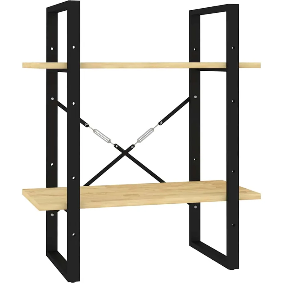 vidaXL Boekenkast met 2 schappen 60x30x70 cm massief grenenhout Bruin