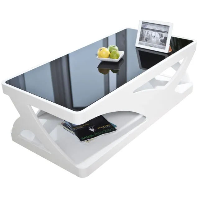 Salontafel Marbella zwart-wit Wit | Zwart