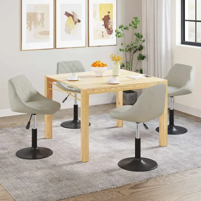 vidaXL Eetkamerstoelen draaibaar 4 st fluweel roze