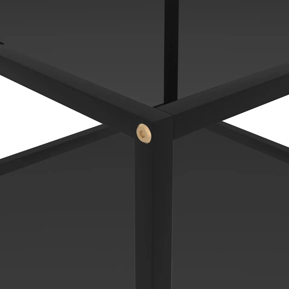 vidaXL Salontafel 60x60x35 cm gehard glas zwart, foto 4