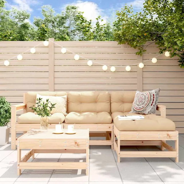 vidaXL 5-delige Loungeset massief grenenhout bruin, foto 2