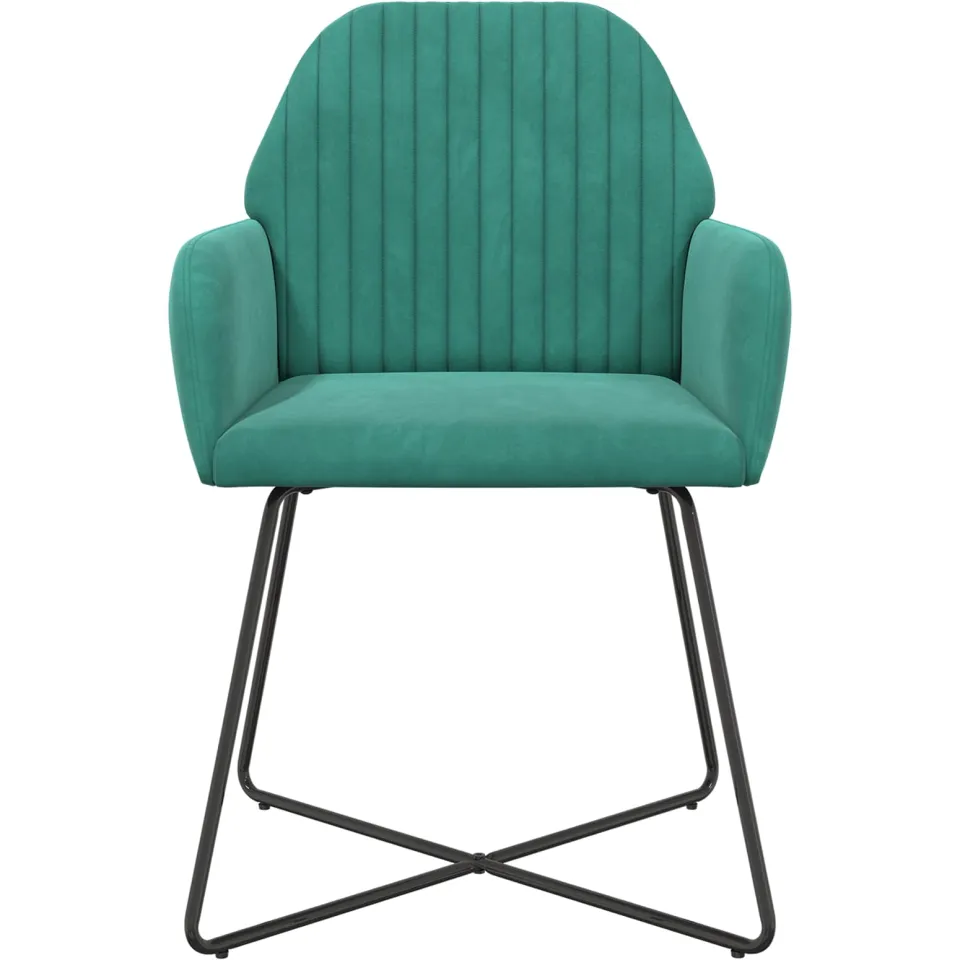 vidaXL Eettafelstoelen 2 st fluweel Turquoise 55 x 50 x 84 cm