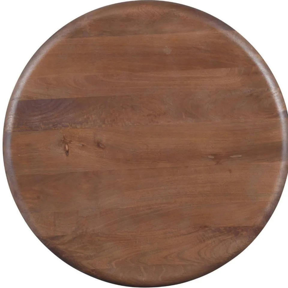 Giga Meubel Salontafel Rota - Rond Donkerbruin Mangohout - 90x90x31cm, foto 3