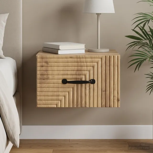 vidaXL Wandbeugel Bedkast Artisanaal eiken 34,5 x 33 x 20 cm, foto 2