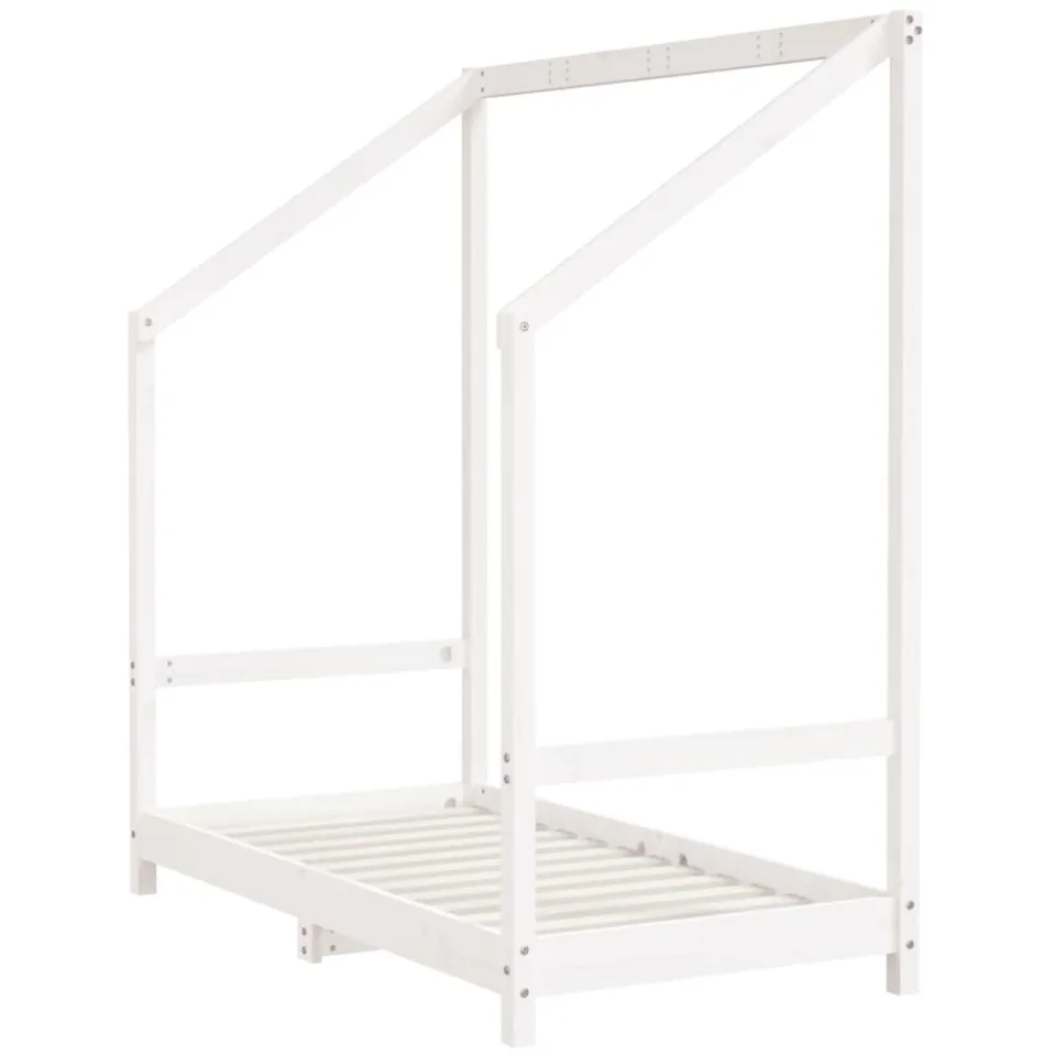 vidaXL Kinderbedframe 70x140 cm massief grenenhout wit