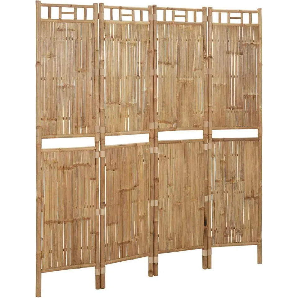 vidaXL Kamerscherm met 4 panelen 160x180 cm bamboe bruin, foto 3