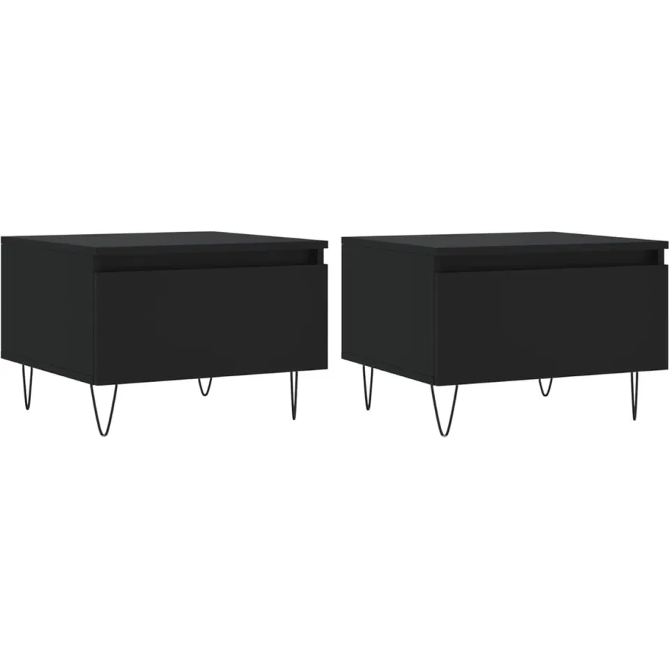 vidaXL Salontafels 2 st 50x46x35 cm bewerkt hout zwart, foto 3
