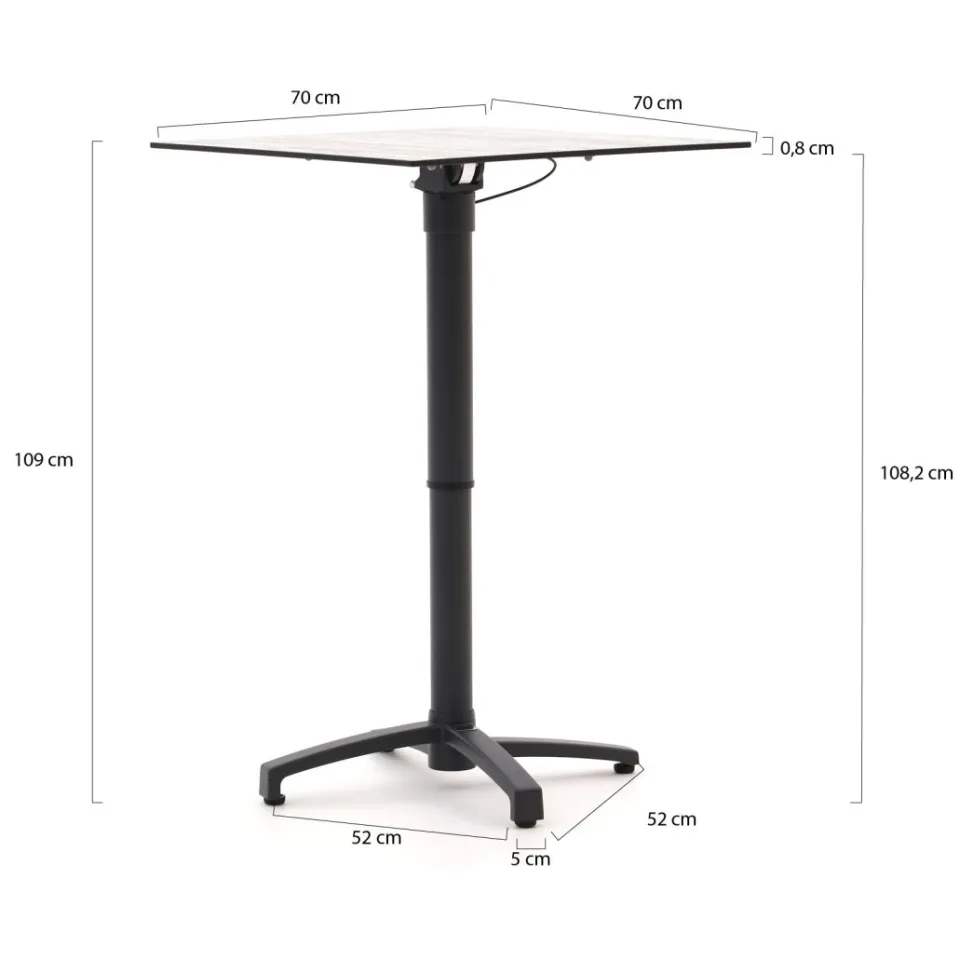 Forza Furniture Forza Sile/Canzo 70cm dining tuinset 3-delig verstelbaar taupe, foto 5