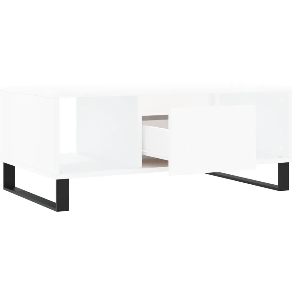 vidaXL Salontafel 90x50x36,5 cm bewerkt hout wit