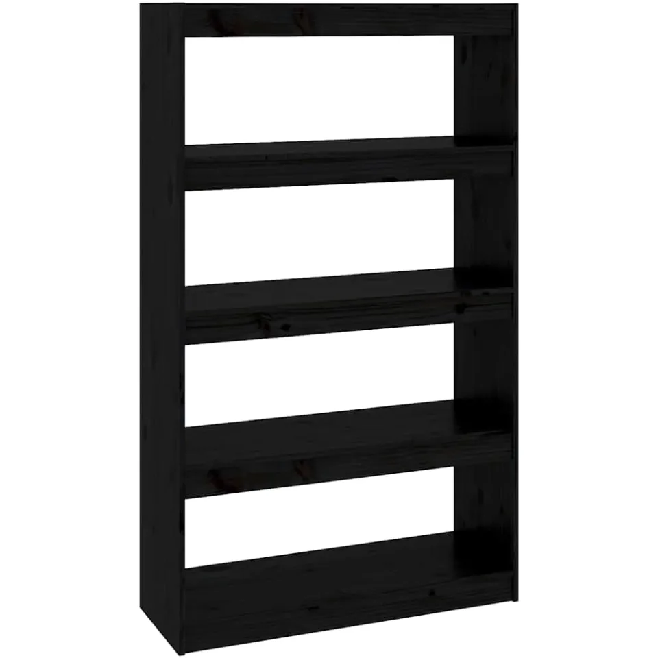 vidaXL Boekenkast/kamerscherm 80x30x135,5 cm massief grenenhout zwart, foto 3