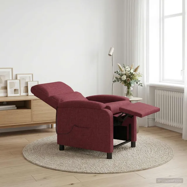 vidaXL Massage Recliner Wijnrood Stof