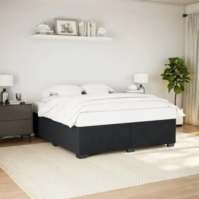 vidaXL Bedframe zonder matras 200x200 cm fluweel zwart