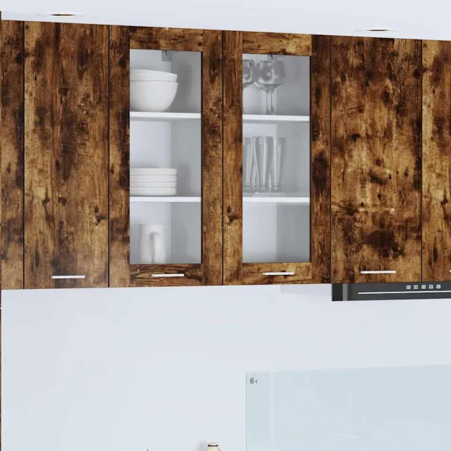 vidaXL Hangkast 2 st Gerookt eiken 40 x 31 x 80 cm Bewerkt hout Bruin