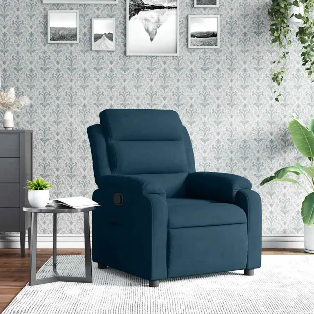 vidaXL Fauteuil verstelbaar fluweel blauw