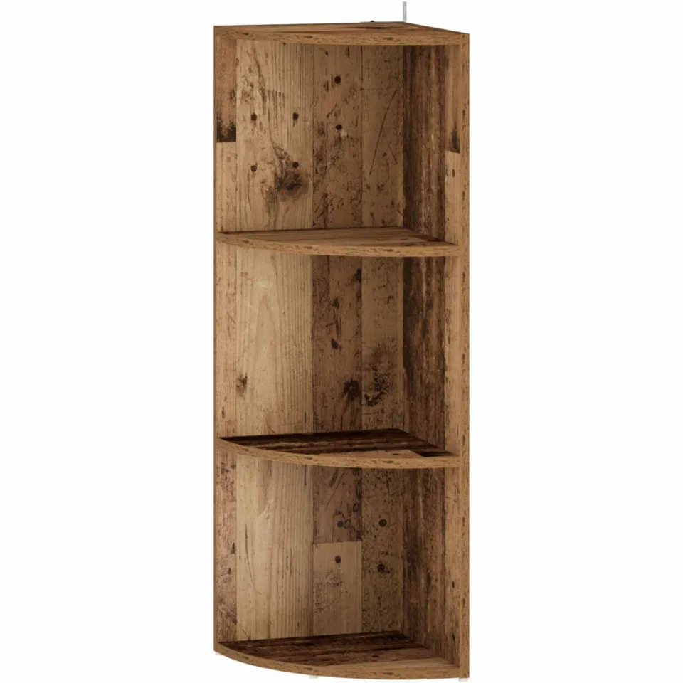 vidaXL Hoekplank 3-laags 41,5 x 41,5 x 107,5 cm Bewerkt hout Oud hout bruin, foto 3