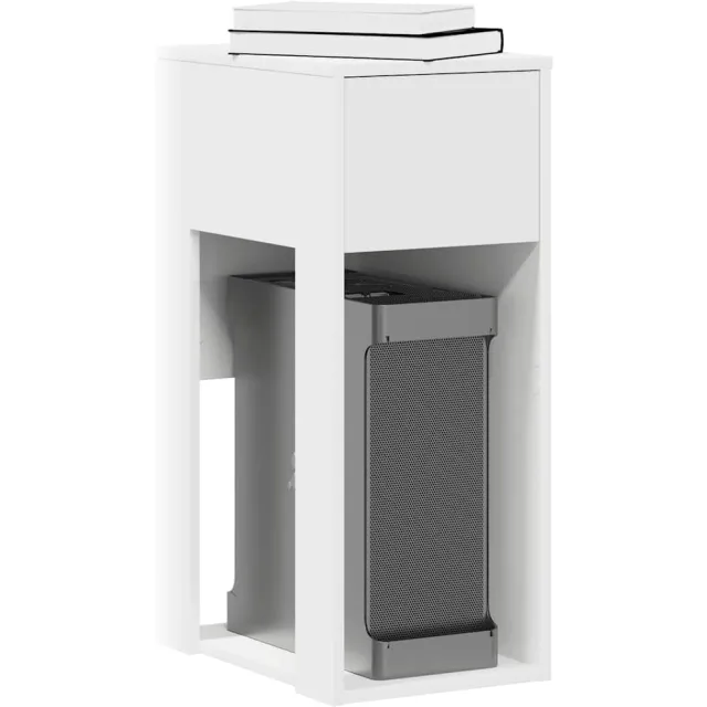 vidaXL Computertorenstandaard met lade 30x44x74 cm wit