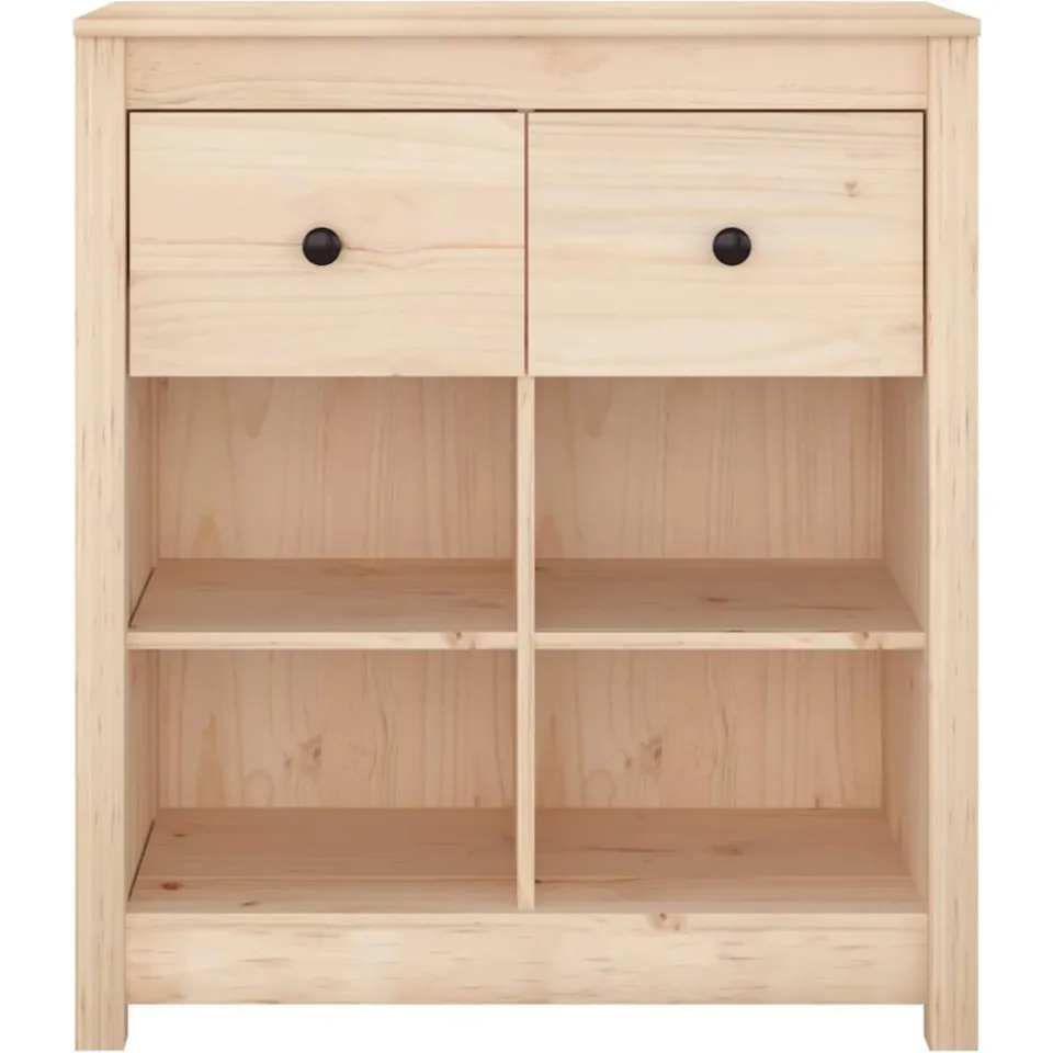 vidaXL Dressoir 70x35x80 cm massief grenenhout bruin, foto 3
