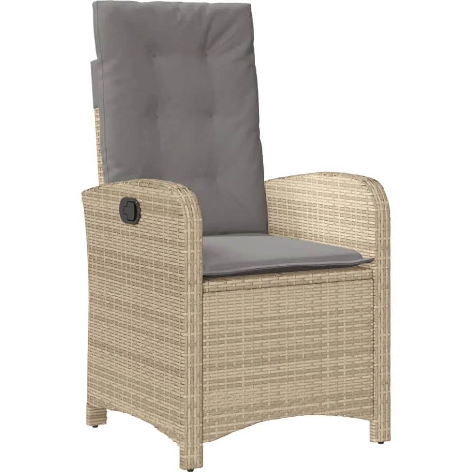 vidaXL 4-delige Tuinset met kussens poly rattan beige, foto 4
