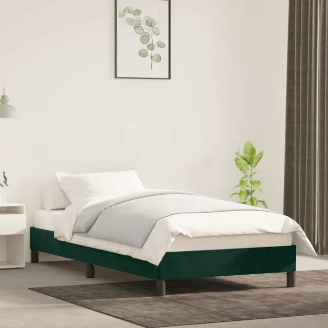 vidaXL Bedframe zonder matras 80x200 cm fluweel donkergroen