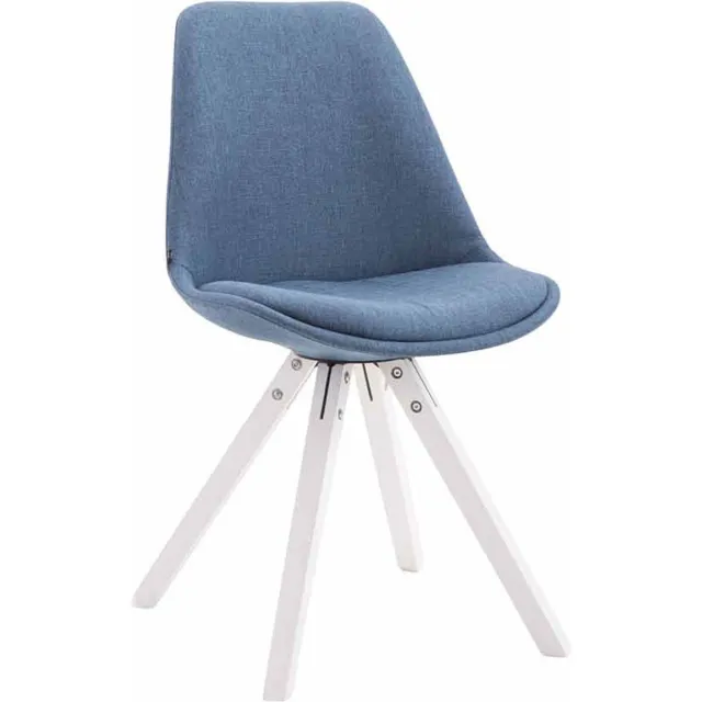 CLP Toulouse Eetkamerstoel - Vierkant - Stof blauw wit