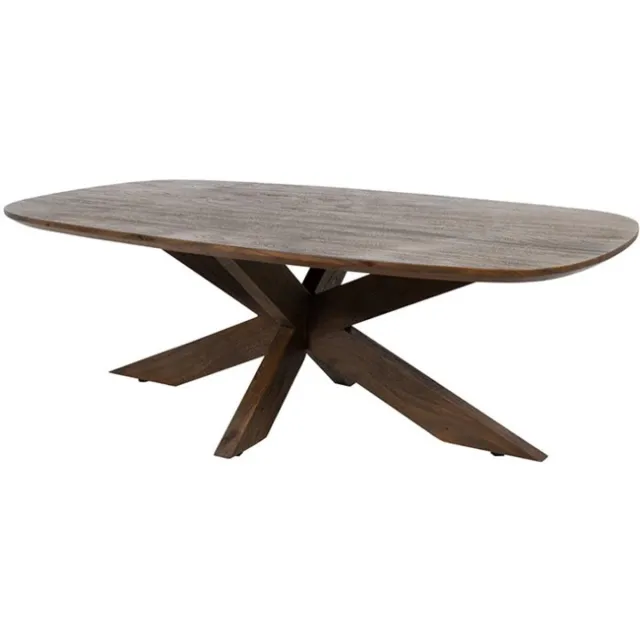 MySons Salontafel Capricorn Deens ovaal Acacia 120x70x40 cm - Bruin - Houten onderstel - Japandi