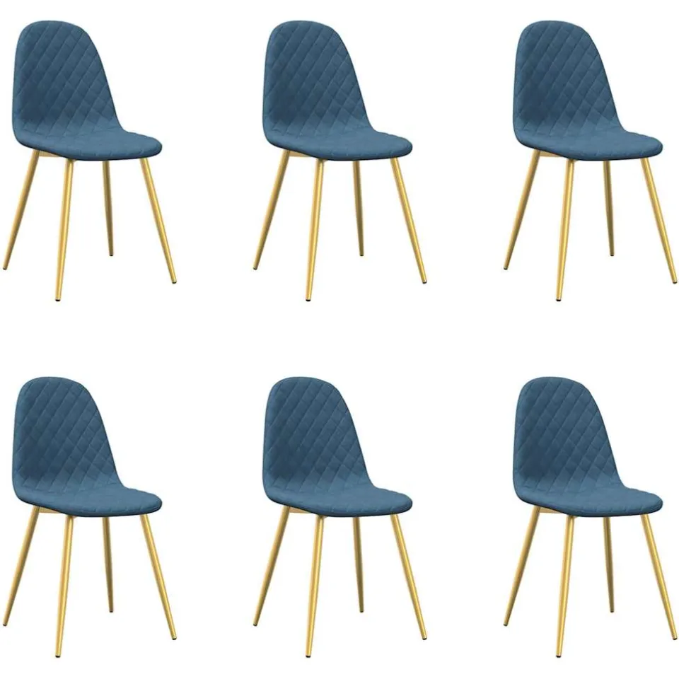 vidaXL Eetkamerstoelen 6 st fluweel lichtgrijs grijs, foto 3