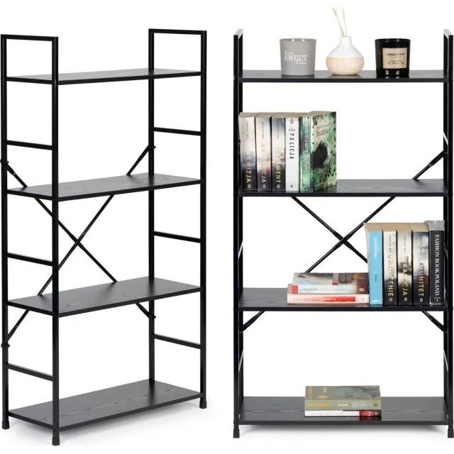 Viking Choice Boekenkast - 113x23,5x58,5 cm - 4 planken - zwart