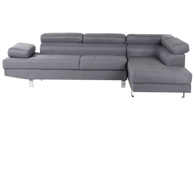 Beliani NORREA - Hoekbank - Grijs - Linkerzijde - 260 cm - Polyester