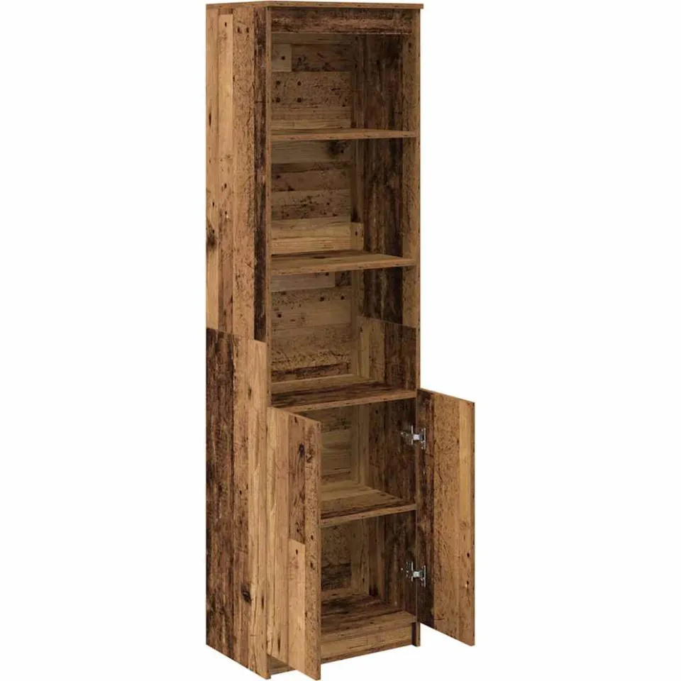 vidaXL Hoge kast 50x35x180 cm bewerkt hout oud houtkleurig bruin, foto 4