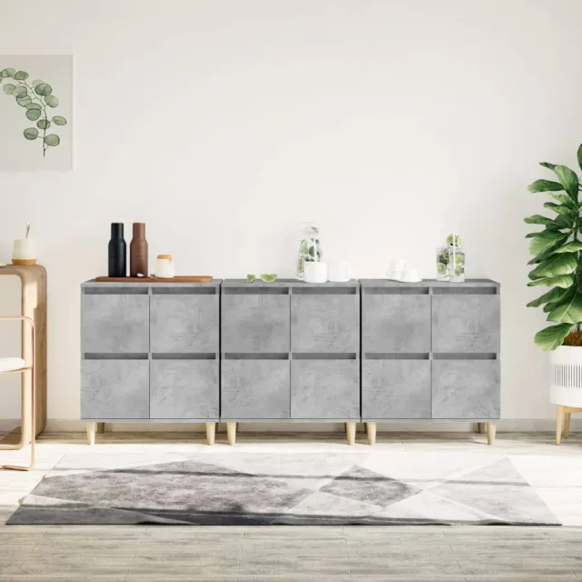 vidaXL Dressoirs 3 st 60x35x70 cm bewerkt hout betongrijs grijs, foto 2