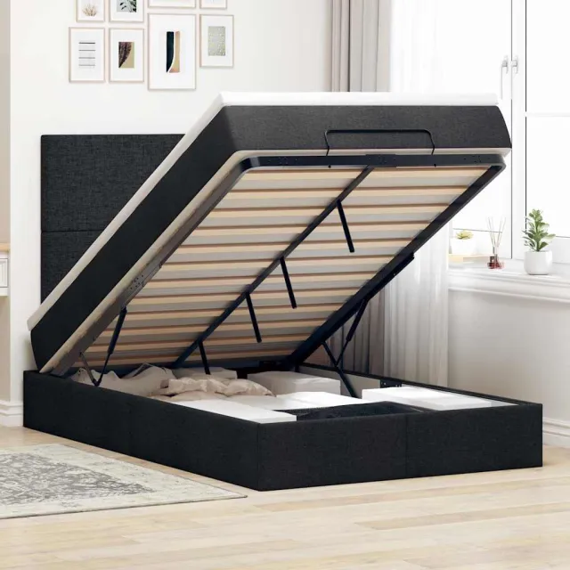 vidaXL Ottoman bed met matrassen en LED's 120x190cm fluweel Blauw