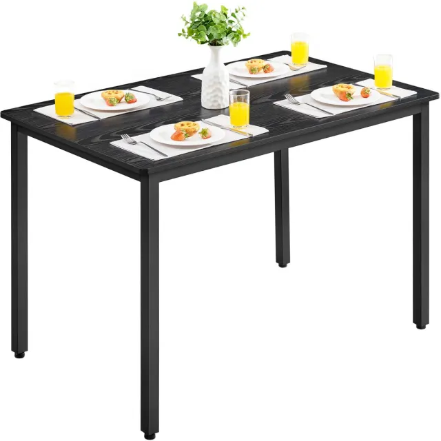 Vasagle Eettafel - Voor 4 Personen - Keukentafel - Industrieel Design Zwart