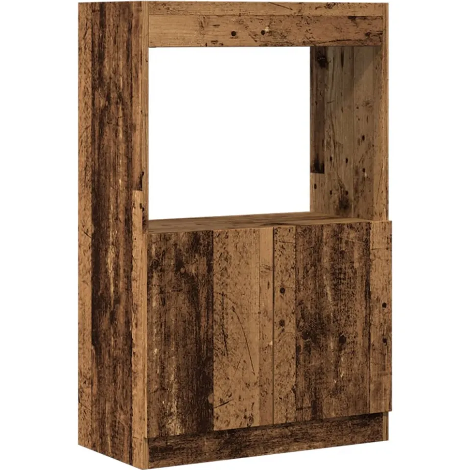 vidaXL Hoge kast 63x33x100 cm bewerkt hout oud houtkleurig bruin, foto 3