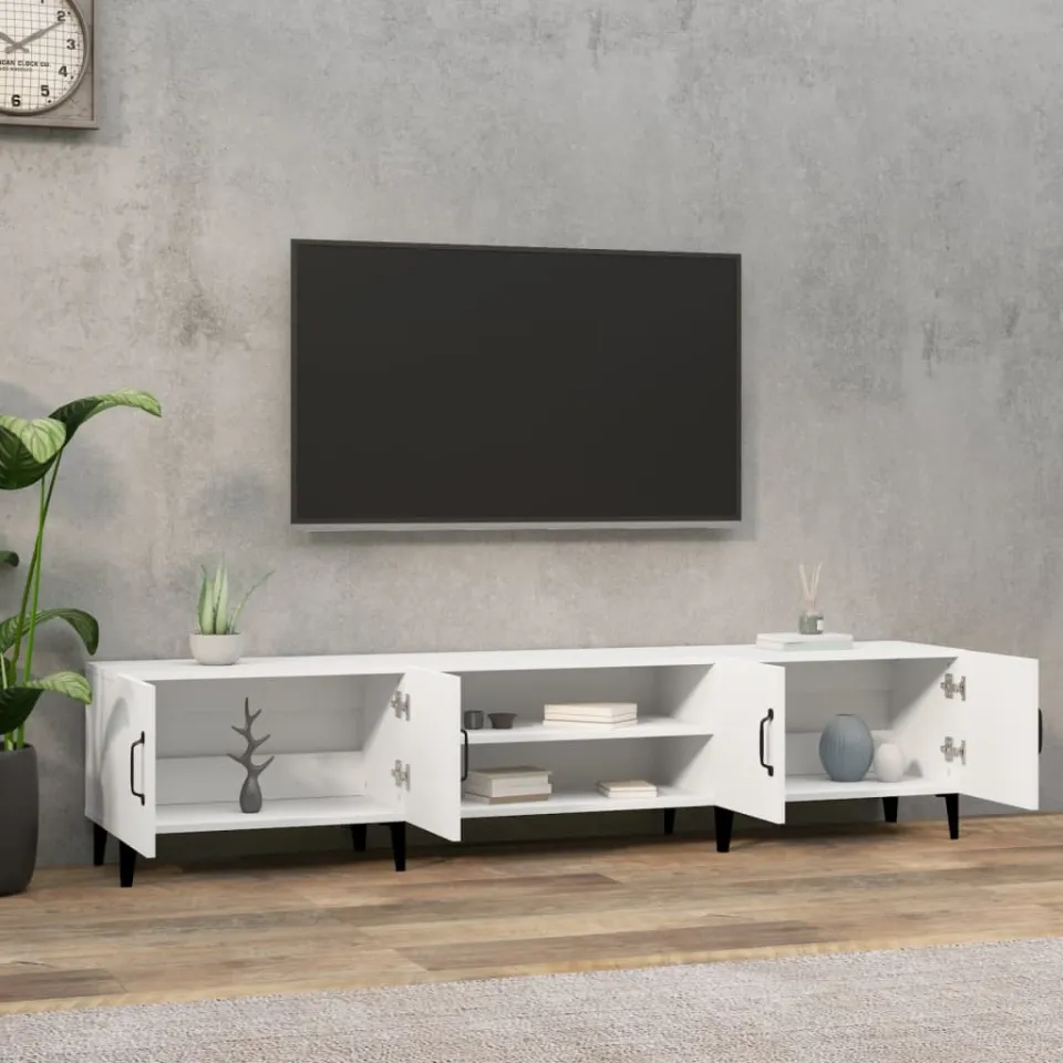 vidaXL Tv-meubel wit 180x31,5x40 cm bewerkt hout, foto 3