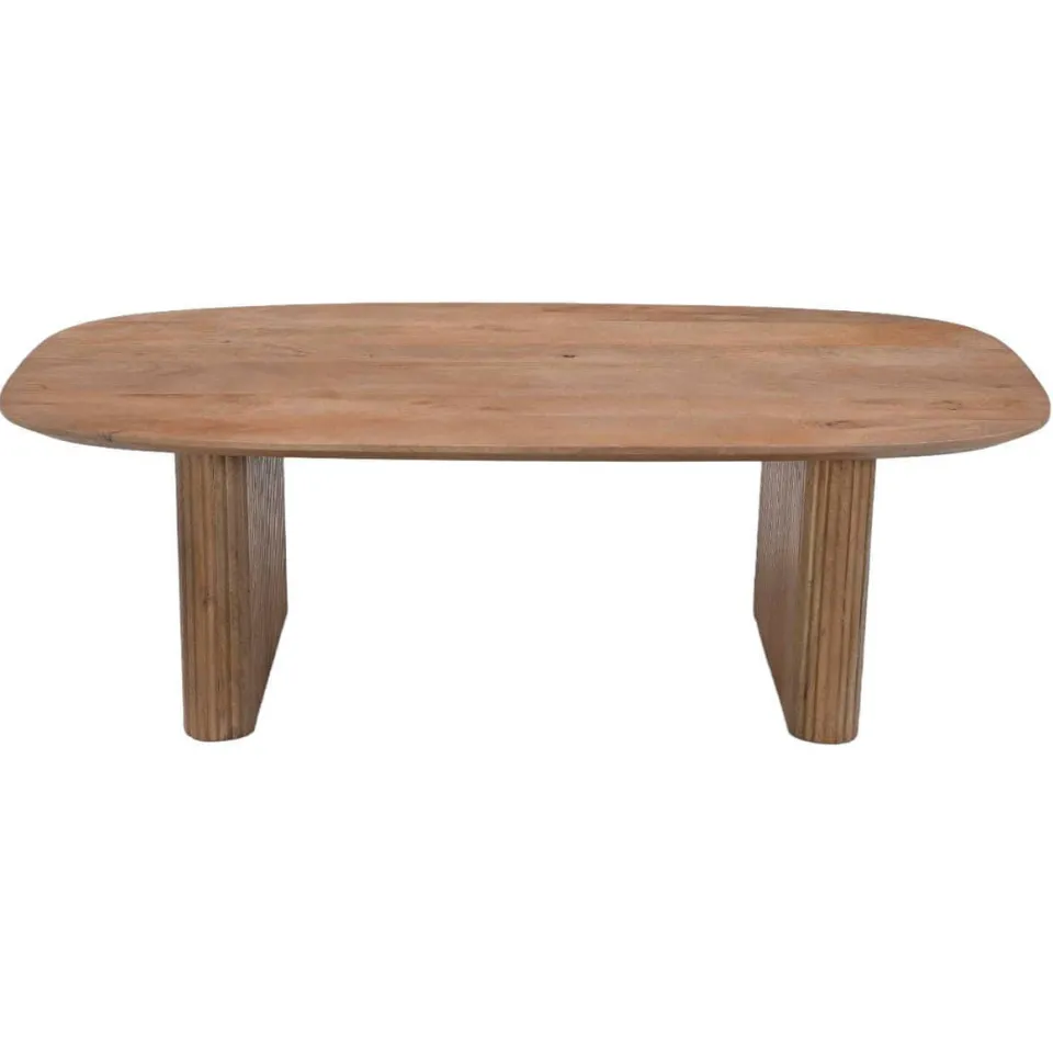 Giga Meubel Salontafel Juro - Deens Ovaal Naturel Hout - 120x70x38cm