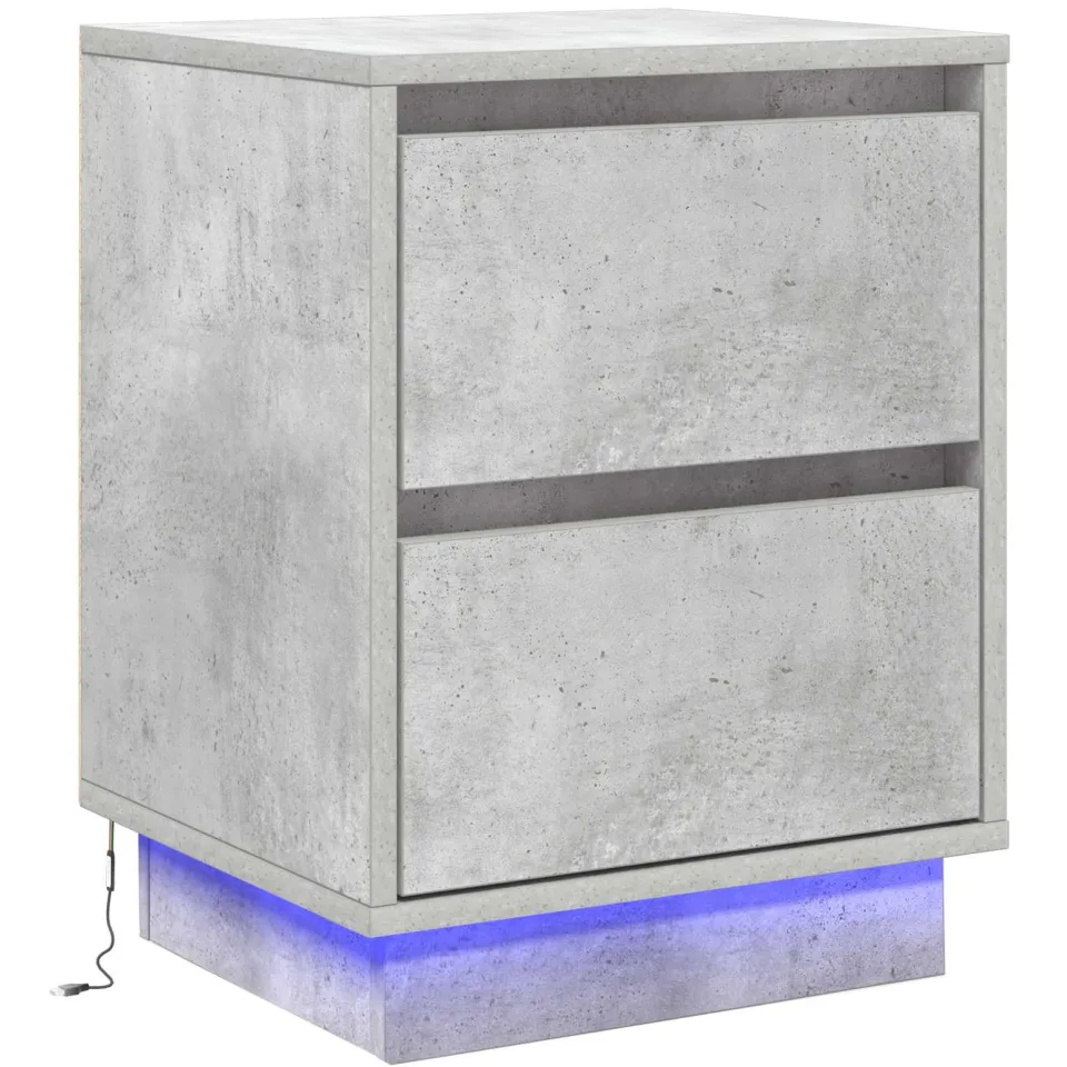 vidaXL Nachtkastje Beton Grijs 39 x 34,5 x 50 cm Bewerkt hout, foto 3